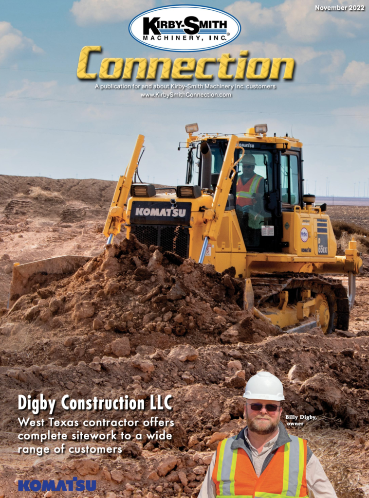 The front cover of a Kirby-Smith Connection magazine featuring Digby Construction LLC