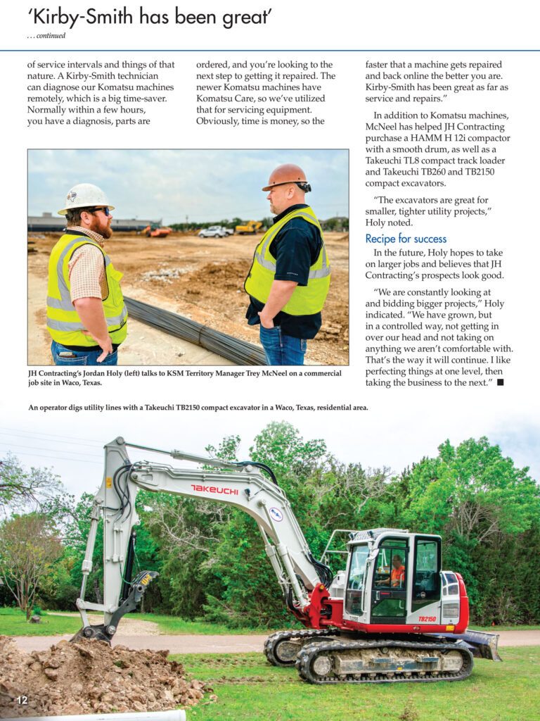 Page 3 of a magazine article featuring JH Contracting LLC