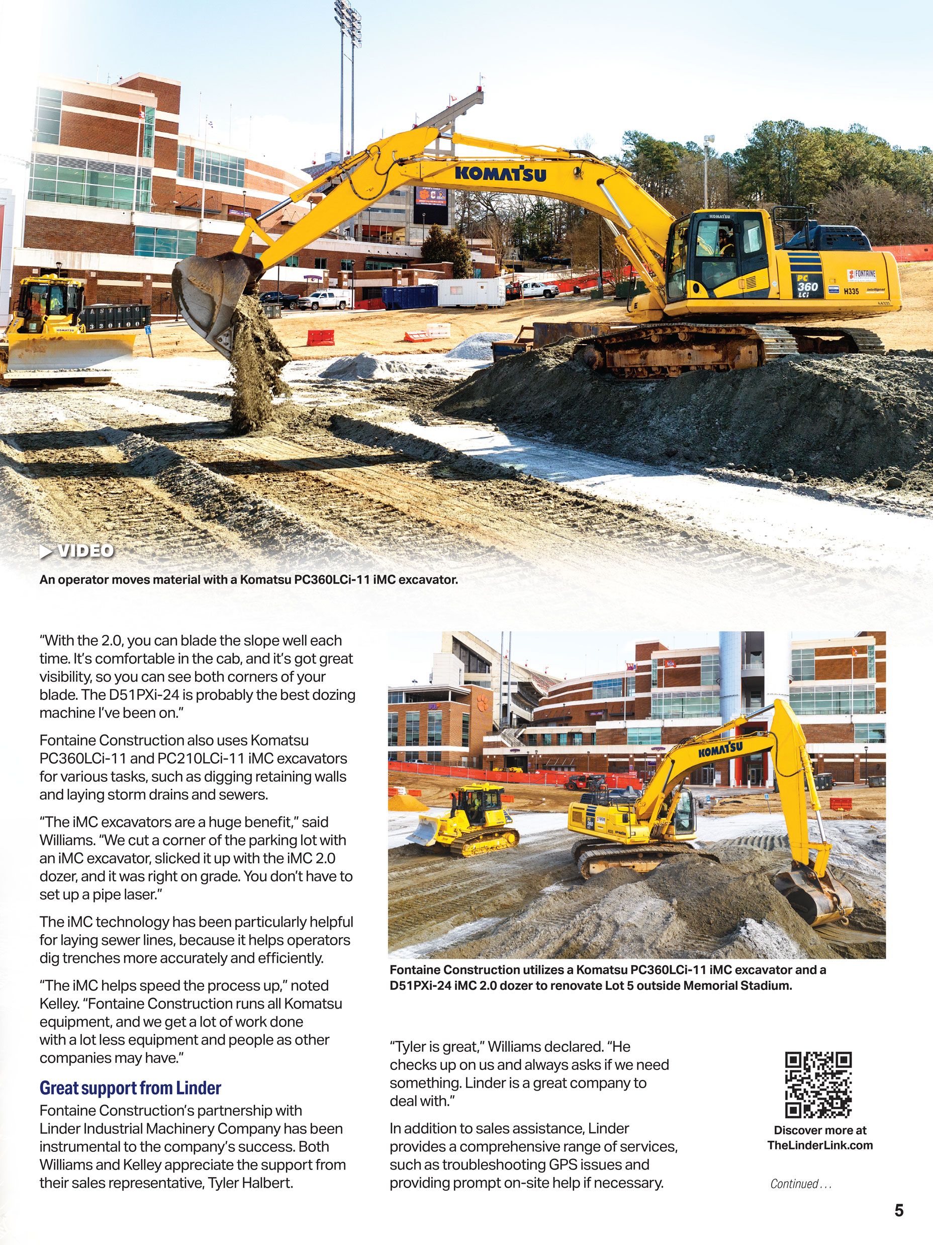 Page 2 of a magazine spread showcasing Fontaine Construction