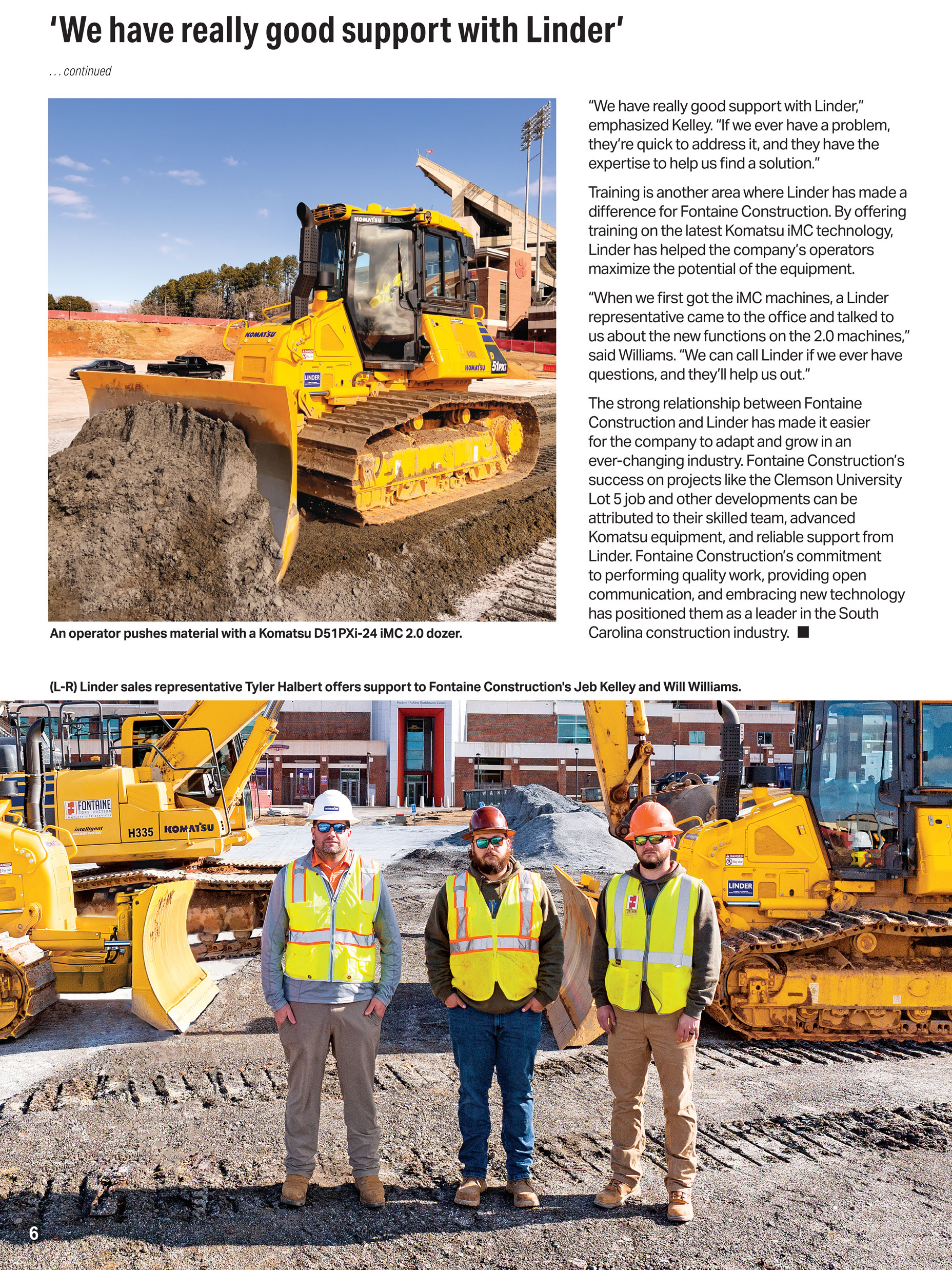 Page 3 of a magazine spread showcasing Fontaine Construction